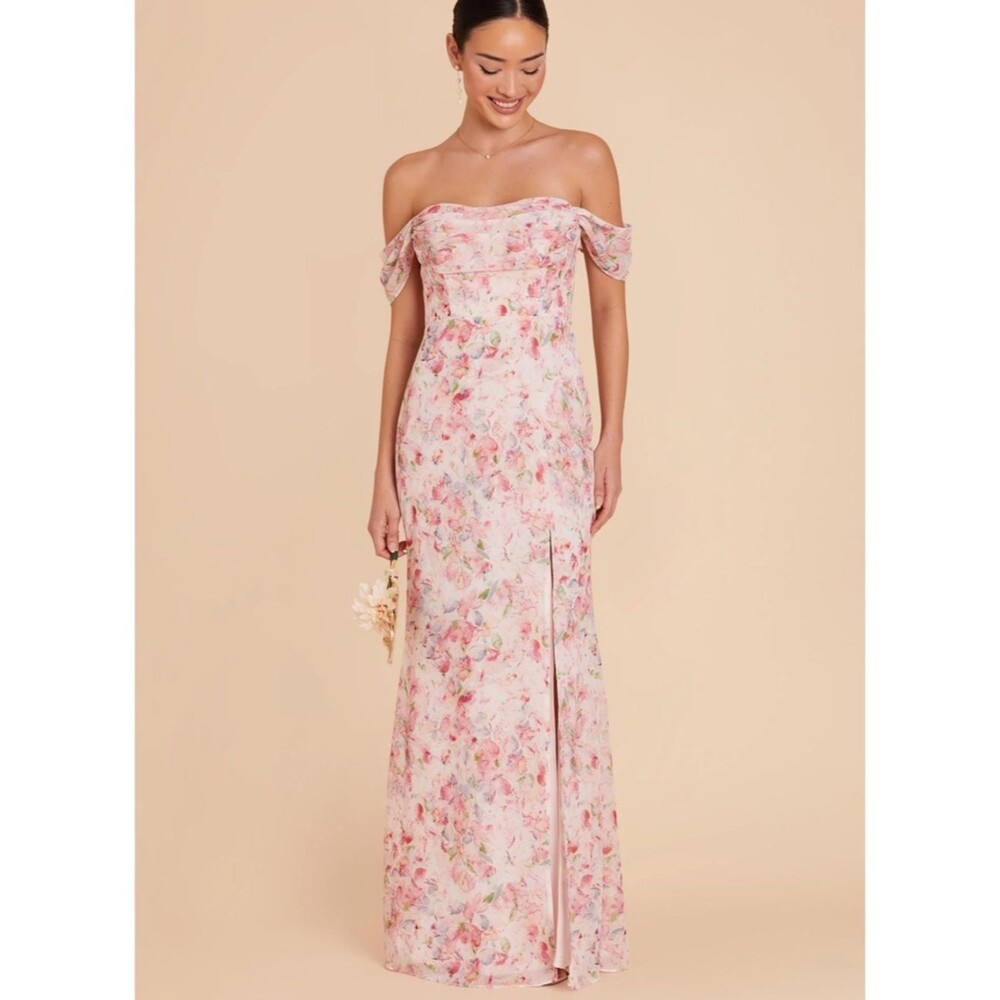 ✨ NWT Birdy Grey Mira Dress in Chiffon Pink Falling Petals ✨